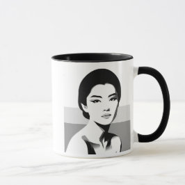 Taza Regard intemporel, l'élégance en noir et blanc.