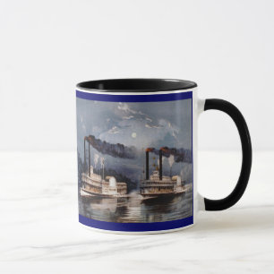 Taza Regatas del vapor en el río Misisipi