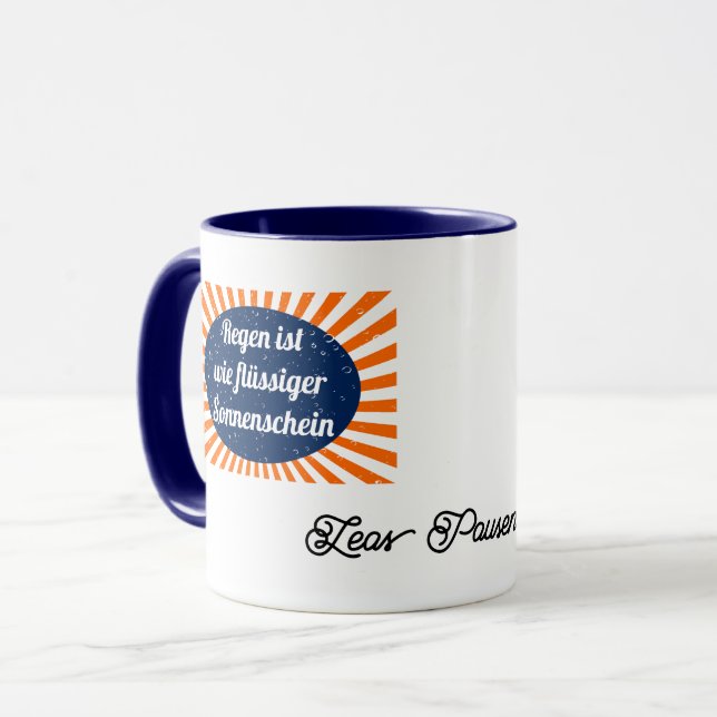 Taza Regen flüssiger Sonnenschein mit Namen (Anverso izquierdo)