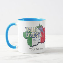Región del Valle de Aosta Italia Mapa de recuerdo 