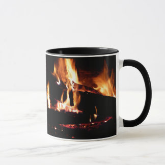 Taza Registros en la fotografía de fuego cálido de la c