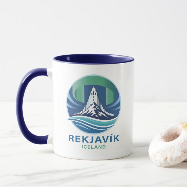 Taza Reikiavik Islandia Europa (Con donut)