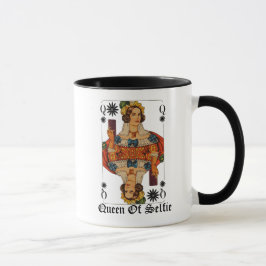 Taza Reina de la cubierta divertida de la tarjeta del