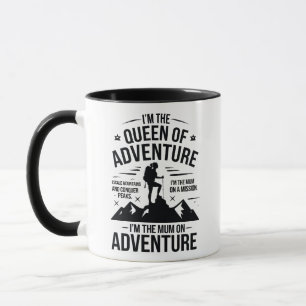 Taza Reina del diseño de tipografía de mamá de aventura