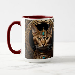 Taza Reina del Nilo: Cleopatra el gato en la cabeza
