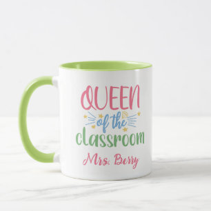 Taza Reina del profesor de aula añada tu nombre