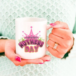 Taza Reina rosa Corona Feliz Día de las Madres Mug