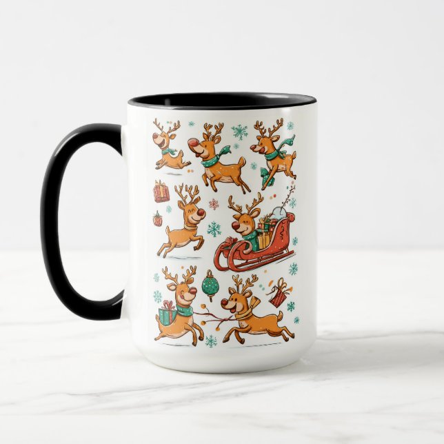 Taza Reindeer Games – Christmas Cartoon Mug (Izquierda)