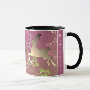 Taza Reindeer Snowflakes Purple Gradient Mug