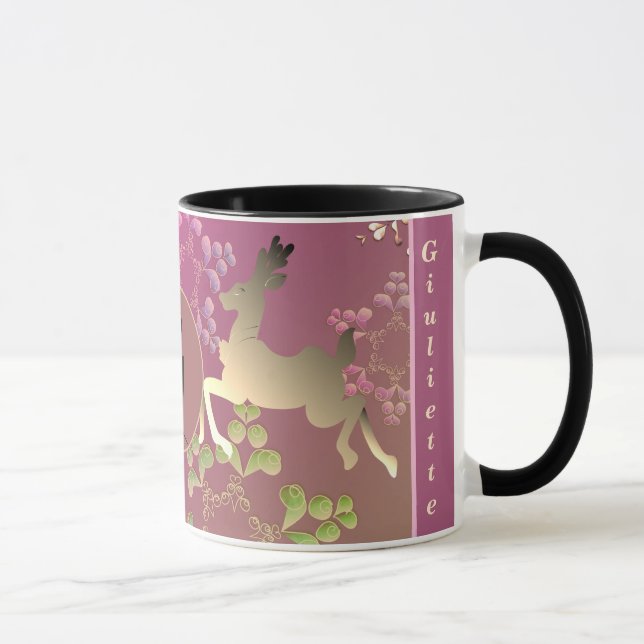 Taza Reindeer Snowflakes Purple Gradient Mug (Derecha)