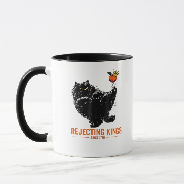 Taza Rejecting Kings Since 1776 Patriotic Flag Design (Izquierda)