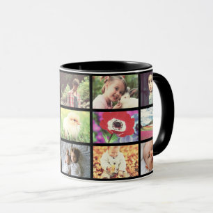 Taza Rejilla negra de encargo de la foto