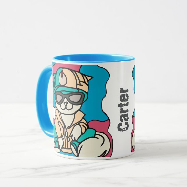 Taza Relajado Street Retro Cat | Divertido (Anverso izquierdo)