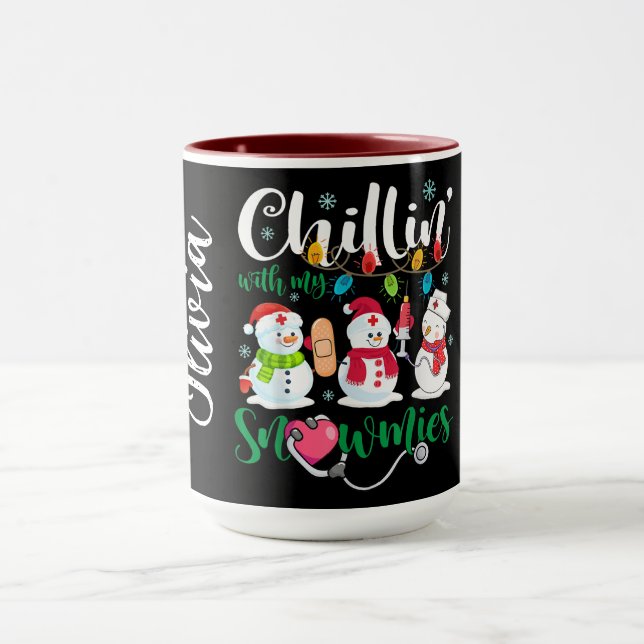 Taza Relajándome con mis muñecos de nieve (Centro)
