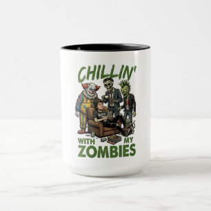 Taza Relajándome Con Mis Zombies Halloween Niños Chicos