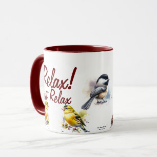 Taza Relájate/Simplemente Pájaro Moderno