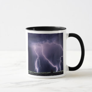 Taza Relámpago sobre el valle del lago Salado, Utah.