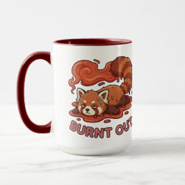 Taza Relatable "Burnt Out" Red Panda – Cute Melted Aest