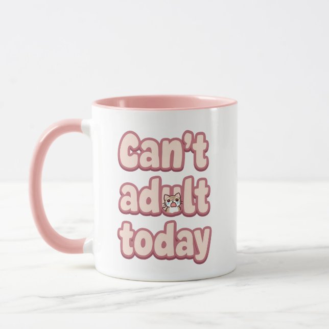 Taza Relatable Lazy Day "Can't Adult" Saying (Izquierda)