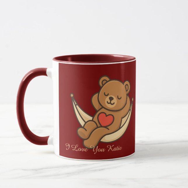 Taza Relaxing Teddy Bear Love Mug – Valentine Gift (Izquierda)