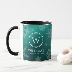 Taza Relieve metalizado azul claro festivo copos de nie