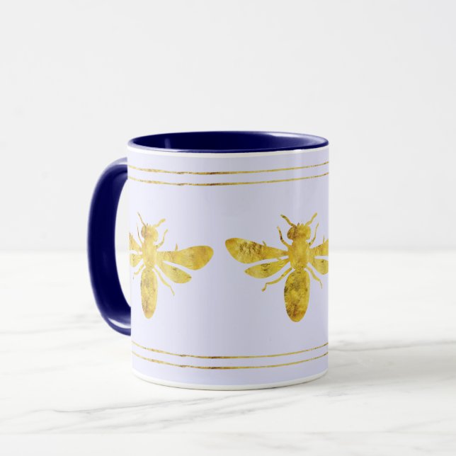 Taza Relieve metalizado de moda: Oro en púrpura pálido (Anverso izquierdo)