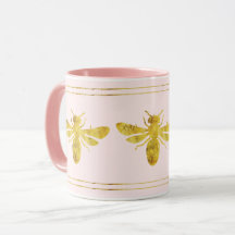 Relieve metalizado dorado rosado Bumble Bee