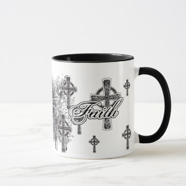 Taza religiosa de la fe y de las cruces (Derecha)