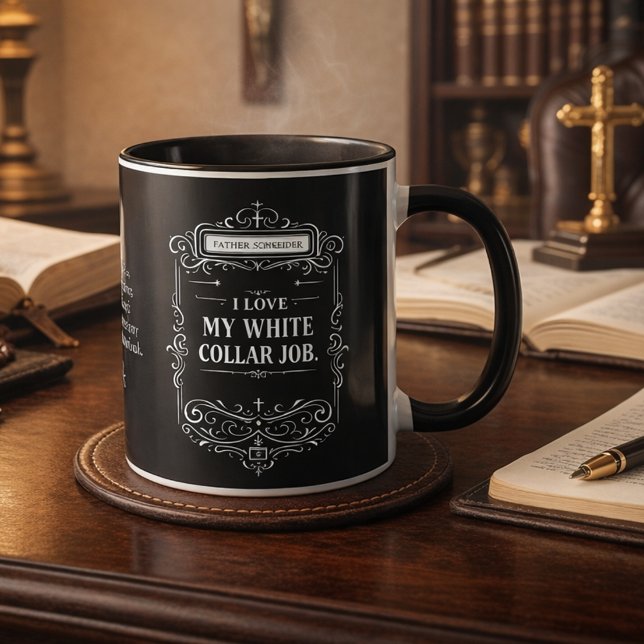 Taza religiosa sacerdote católico cuello clero neg (Subido por el creador)