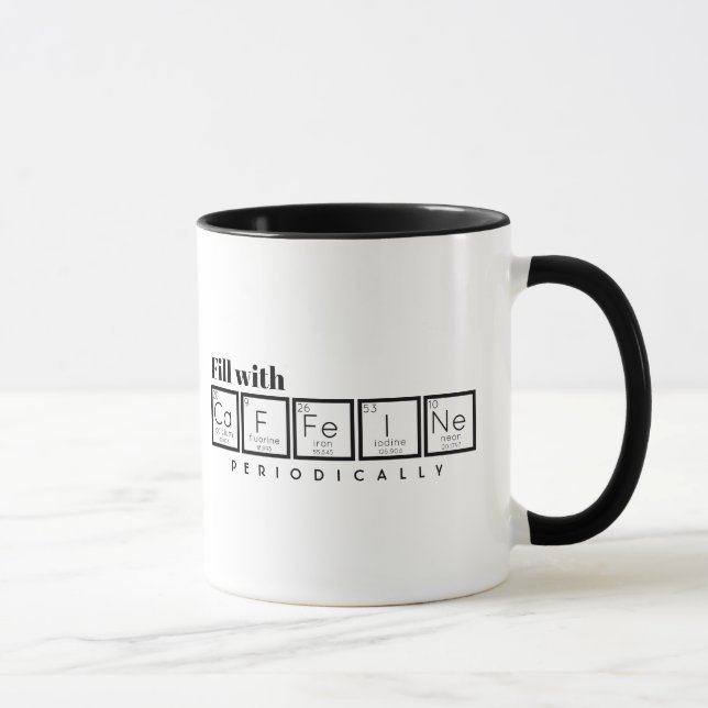 Taza Rellenar con cafeína periódicamente (Derecha)