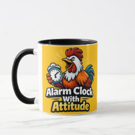 Taza Reloj de alarma con actitud, cita de tostadora.
