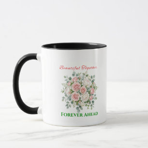 Taza Reloj de boda floral elegante