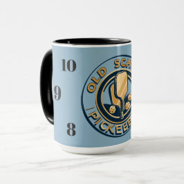 Taza reloj de pickleball de la vieja escuela