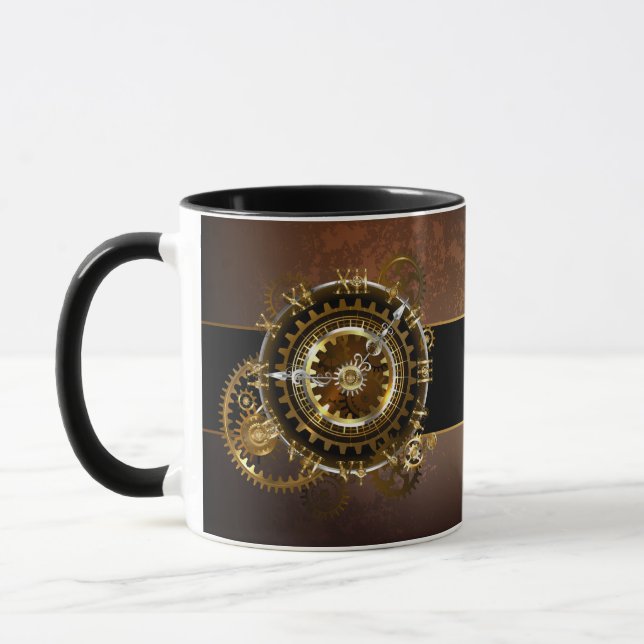 Taza Reloj de vapor con engranajes antiguos (Izquierda)