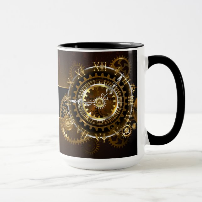 Taza Reloj de vapor con engranajes antiguos (Derecha)