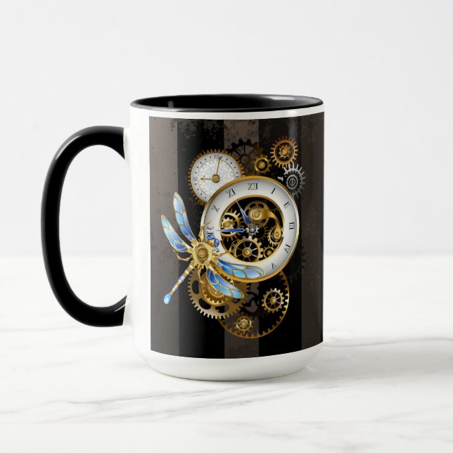 Taza Reloj de vapor con libélula mecánica (Izquierda)