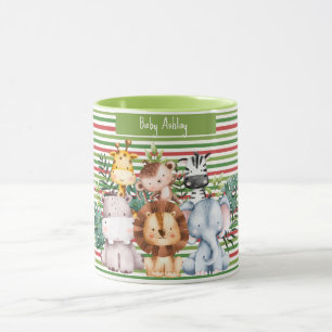 Taza Reloj redondo de animales de safari de la jungla c