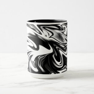Taza "Remolino Cósmico: La Elegancia del Mármol Blanco 