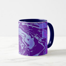 Taza Remolinos abstractos de azul púrpura ultra violeta