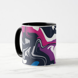 Taza Remolinos abstractos de colores fríos y atrevidos
