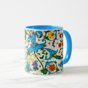 TAZA REMOLINOS FLORALES AZULES DEL RENACIMIENTO FLORENT
