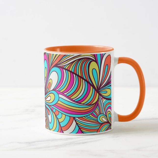 Taza Remolinos psicodélicos clasificados coloridos (Derecha)