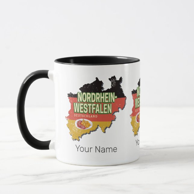 Taza Renania del Norte Westfalia Alemania Retro NRW Sou (Izquierda)