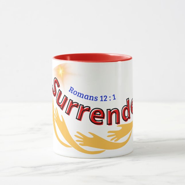 Taza Rendirse (Romanos 12:1) Mug & Cup (Centro)