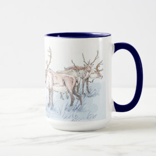 Taza Renos en la bruma de nieve