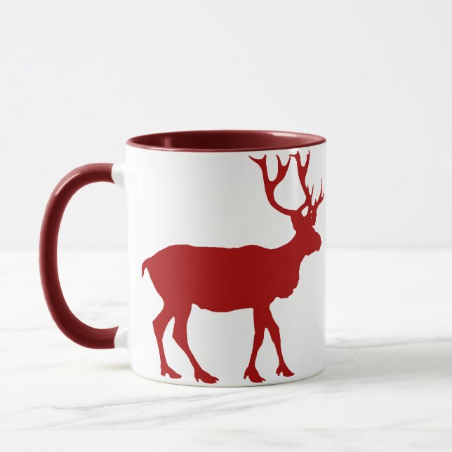 Taza Renos rojos y blancos (Izquierda)