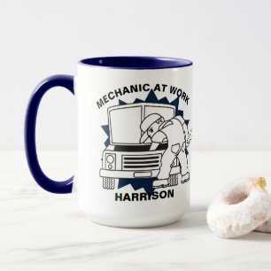 Taza Reparación automática de mecánicos en el trabajo