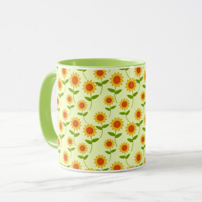 Taza Repetir patrón de girasol (Anverso izquierdo)