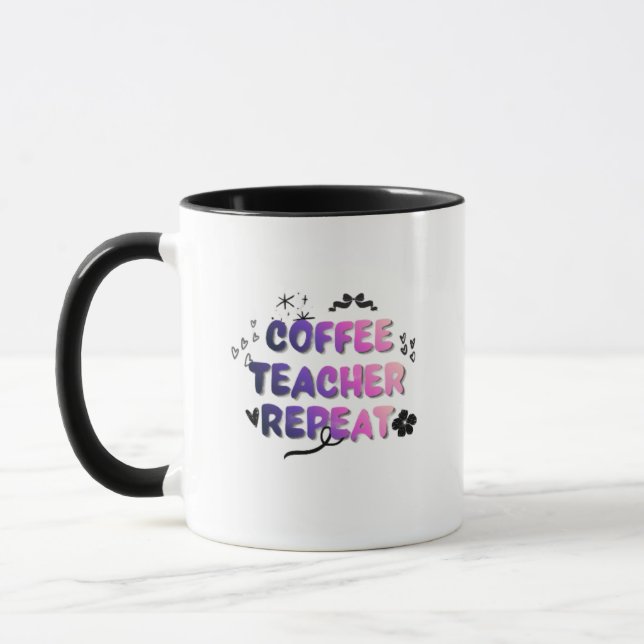 Taza Repite Profesor de Café – Regalo Divertido pa (Izquierda)