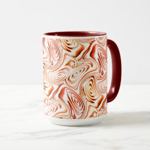 Taza Repitiendo formando una flor rojiza o una mariposa